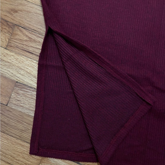 Midi Burgundy Knit Skirt - Picture 2 of 3